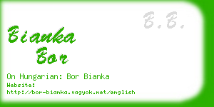 bianka bor business card